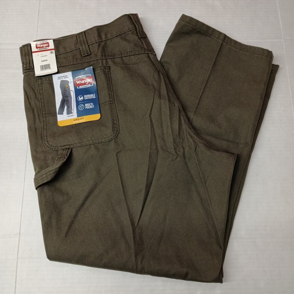 Wrangler Workwear Carpenter Utility Pants Men's 44x30 Green Durable Construction